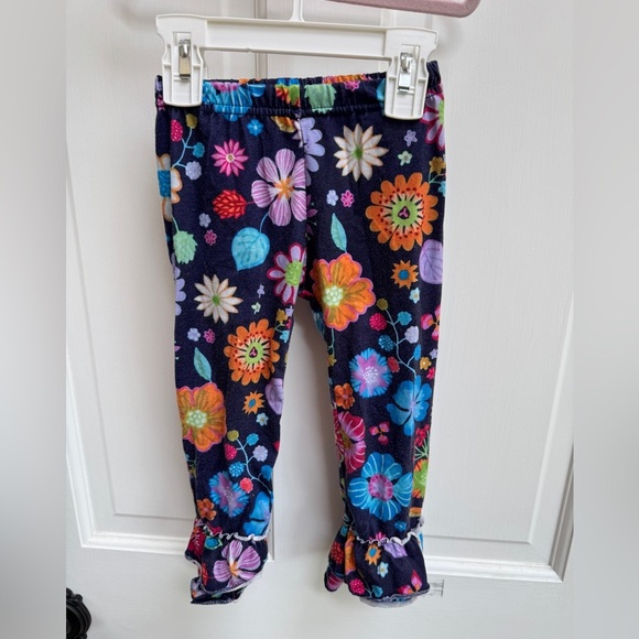 Toddler Girl Size 2T Blue Multicolor Floral Patterned Pants - Picture 1 of 5